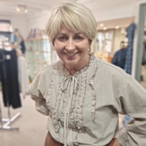 Pinstripe Ruffle Shirt