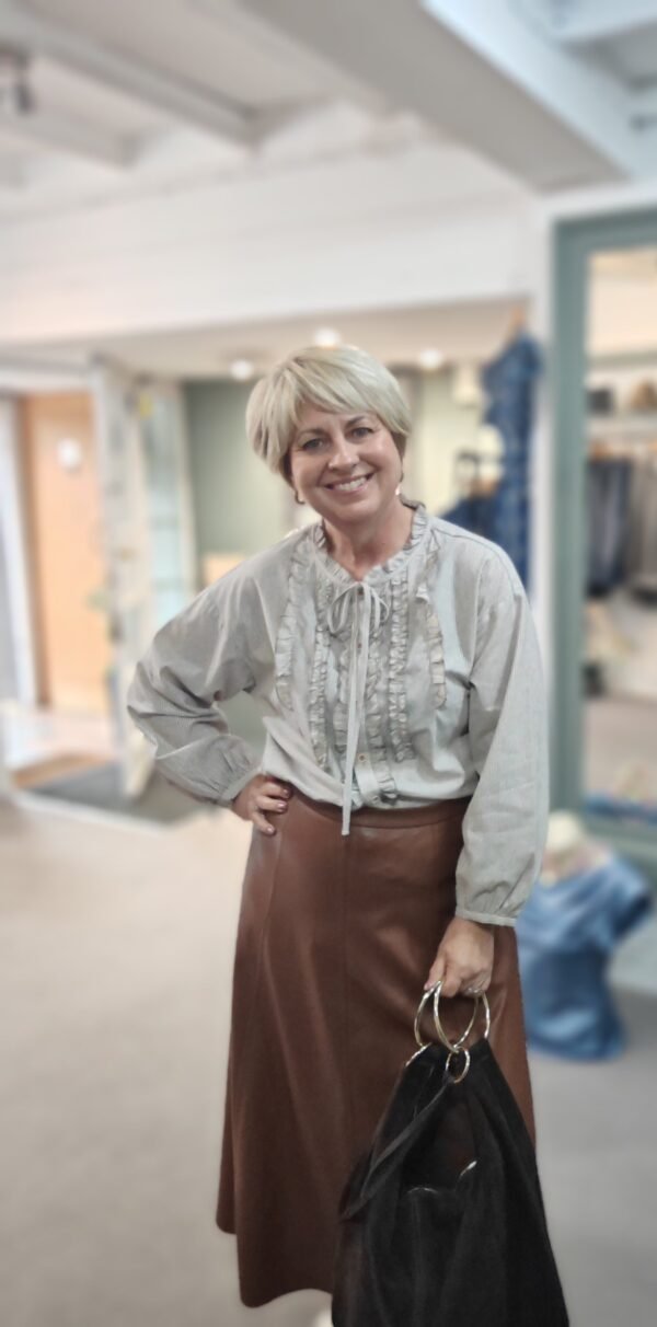 Pinstripe Ruffle Shirt - Image 3