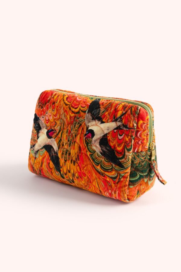 Powder Velvet Wash Bag Marbled Swallows