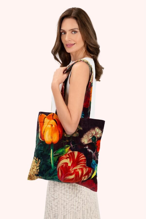 Powder Velvet Tote Bag Opulent Floral