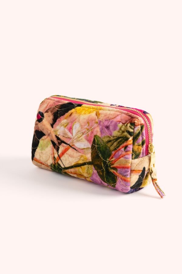 Powder Velvet Wash Bag Cream Posy