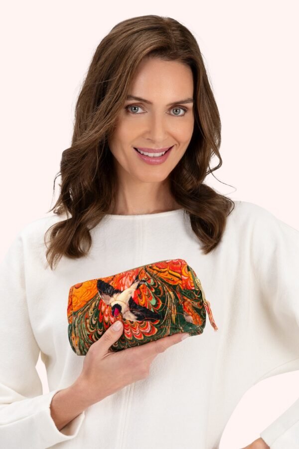 Powder Velvet Vanity Bag Marbled Swallows - Image 2