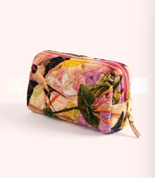 Powder Velvet Vanity Bag Cream Posy