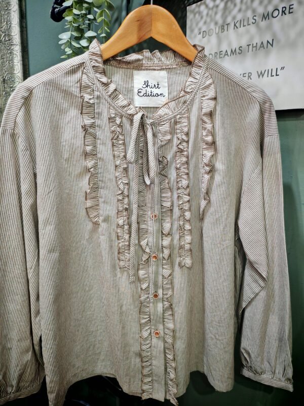 Pinstripe Ruffle Shirt - Image 2