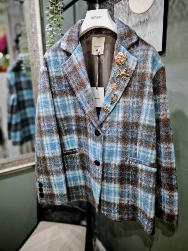 Embellished Plaid Jacket - Image 2
