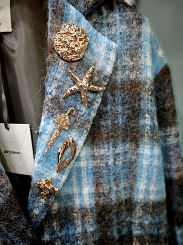 Embellished Plaid Jacket - Image 4
