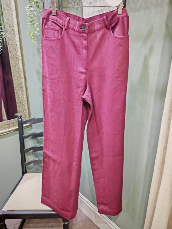 Saige by Nomads Wide Leg Burgundy Jeans