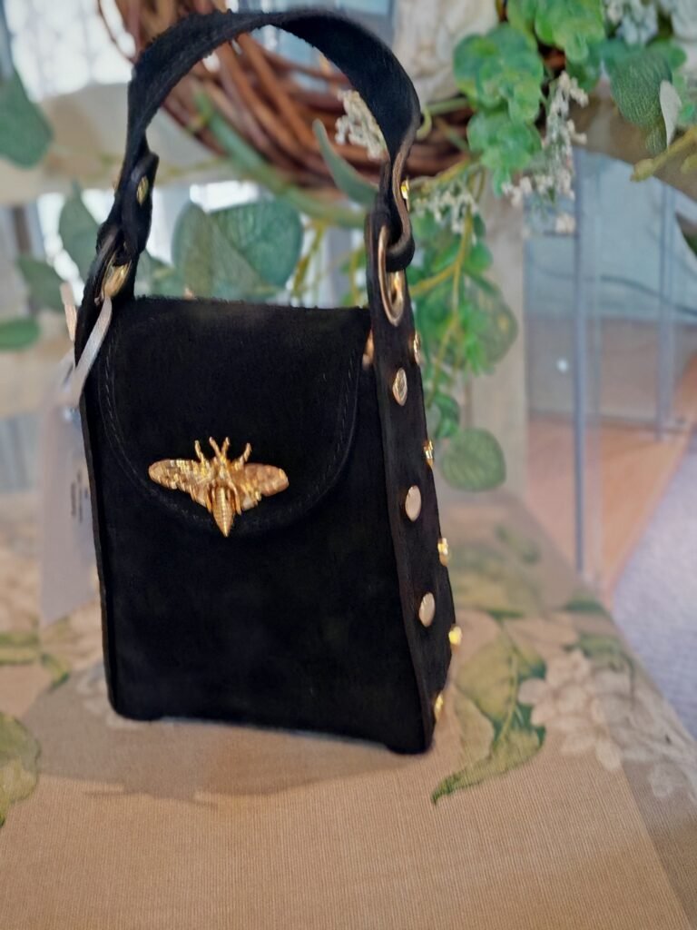 Suede Bee & Stud Crossbody