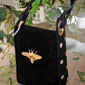 Suede Bee & Stud Crossbody