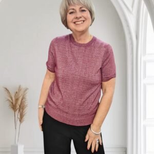 Dreams Short Sleeve Lurex Knit